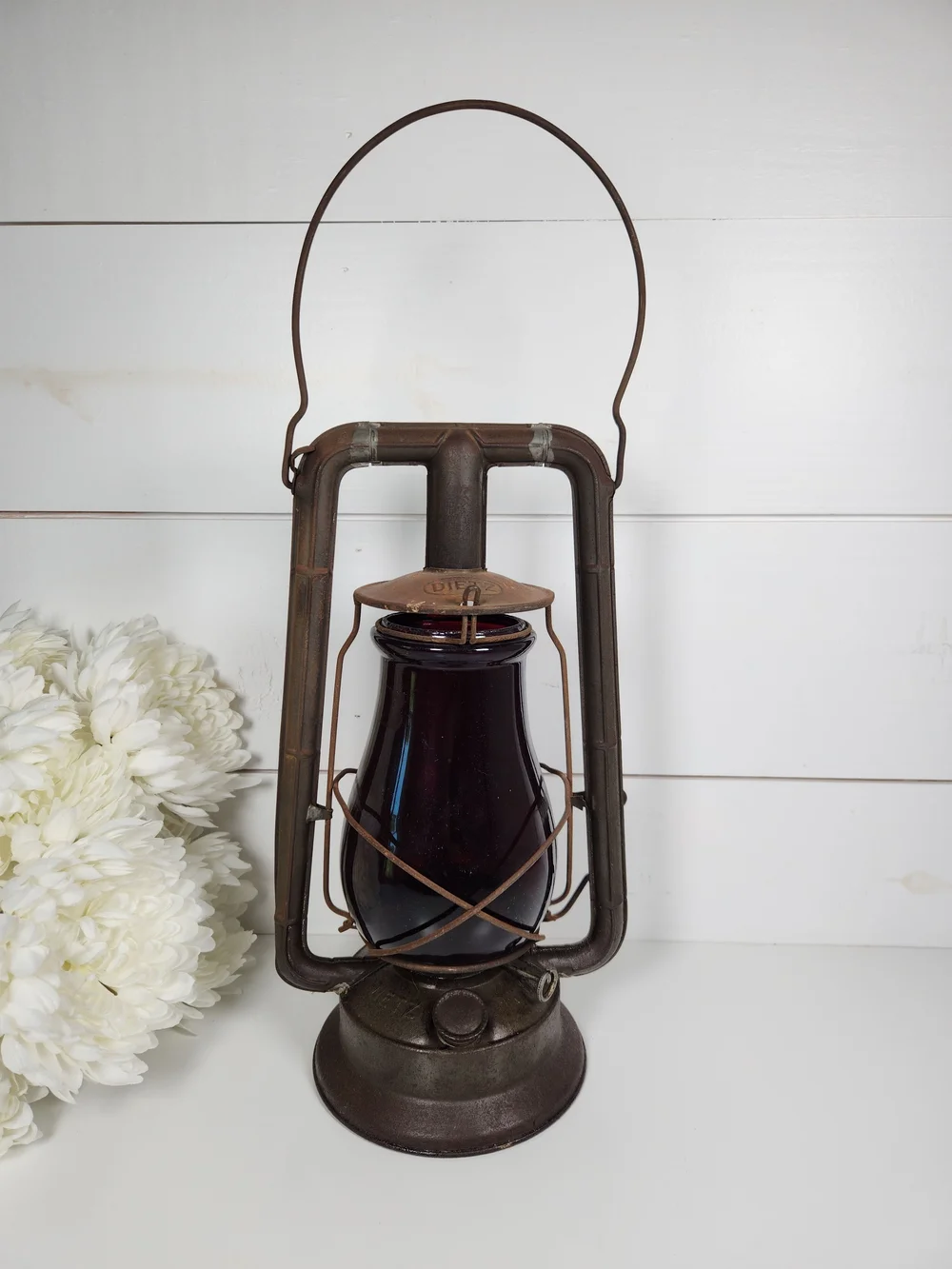 Vintage Dietz Monarch Lantern w/ Ruby Red Glass | Antique Railroad Lantern